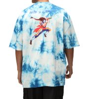RE:COVERED X CAPCOM Men's T-Shirt with Street Fighter Vega Print, Cotton Crew Neck T-Shirt MMDIF1879 Blue