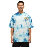 RE:COVERED X CAPCOM Men's T-Shirt with Street Fighter Vega Print, Cotton Crew Neck T-Shirt MMDIF1879 Blue