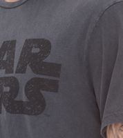 RE:COVERED X STAR WARS Herren T-Shirt mit Vintage Logo-Print Baumwoll-Shirt Kurzarm-Shirt PCSTW1998 Dunkel-Grau