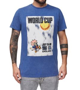 RE:COVERED X FIFA World Cup 1966 Men's T-Shirt with Large Poster Print, Cotton Shirt, Short-Sleeved Shirt, PCFFA122 Blue