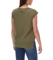 ALIFE AND KICKIN AudraAK Women's Knitted V-Neck Pullover Summer Shirt, Blue or Green ALIFE AND KICKIN AudraAK Women's Knitted V-Neck Pullover Summer Shirt, Blue or Green