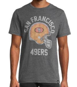T-shirt ras du cou à grand logo RE:COVERED X NFL San Francisco 49ers pour homme, gris, PCNFL718