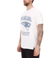 RE:COVERED X NFL New England Patriots Herren T-Shirt mit Logo-Print Baumwoll-Shirt Rundhals-Shirt PCNFL920 Ecru-Weiß