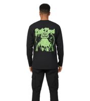 RE:COVERED X Pink Floyd Men's Long-Sleeved Shirt with Vibrant Green Logo Print, Cotton Long-Sleeve Pullover MMPER774, Black