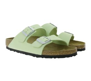 Mules en cuir nubuck BIRKENSTOCK Arizona pour femmes, fabriquées en Allemagne, chaussures d'été, sandales étroites et larges, 1026710 citron vert