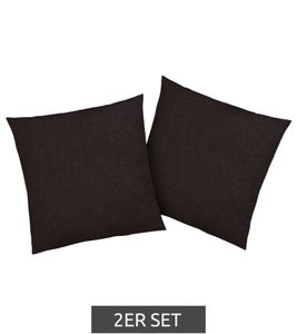 Set of 2 my home cushion covers, sustainable cotton cushion covers, 80x80cm, home decoration, 34902133, Black