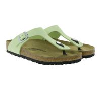 BIRKENSTOCK Gizeh Mules modernes pour femmes Fabriquées en Allemagne Chaussures d'été Chaussons en cuir cool Largeur standard 1026519 Citron vert