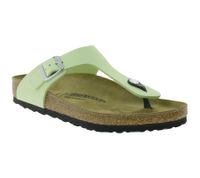 BIRKENSTOCK Gizeh Mules modernes pour femmes Fabriquées en Allemagne Chaussures d'été Chaussons en cuir cool Largeur standard 1026519 Citron vert