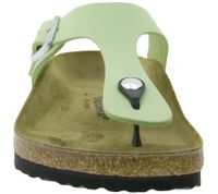 BIRKENSTOCK Gizeh Mules modernes pour femmes Fabriquées en Allemagne Chaussures d'été Chaussons en cuir cool Largeur standard 1026519 Citron vert