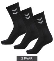 18 pares de calcetines deportivos hummel Basic, calcetines de algodón, calcetines de uso diario con letras de la marca 205603 o chevrones en contraste 022030 en blanco o negro
