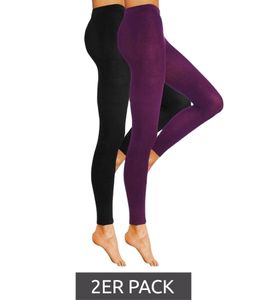 ROGO X LAVANA 2-Pack Women's Cotton Leggings, Comfortable Leggings, Sports Leggings, 231533 Black/Purple