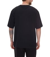 T-shirt homme STONES, chemise simple en coton avec col rond et logo brodé, chemise à manches courtes, 240 g/m², oversize, noir
