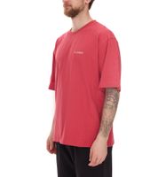 T-shirt homme STONES, chemise simple en coton avec col rond et logo brodé, chemise à manches courtes, 240 g/m², rouge oversize