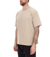 T-shirt homme STONES, chemise classique en coton à col rond avec logo brodé, chemise à manches courtes 240 g/m², beige oversize