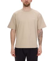 T-shirt homme STONES, chemise classique en coton à col rond avec logo brodé, chemise à manches courtes 240 g/m², beige oversize