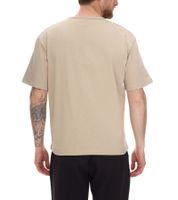 T-shirt homme STONES, chemise classique en coton à col rond avec logo brodé, chemise à manches courtes 240 g/m², beige oversize