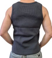 Débardeur homme STONES en coton, col rond, tricot côtelé, gris foncé