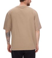 T-shirt homme STONES, chemise moderne en coton, chemise à manches courtes 240 g/m² avec col rond et logo brodé, coupe oversize, marron clair