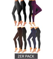 2er Pack ROGO X LAVANA Damen Baumwoll-Leggings bequeme Leggings Sport-Leggings Schwarz, Lila, Grau, Braun, Blau 2er Pack ROGO X LAVANA Damen Baumwoll-Leggings bequeme Leggings Sport-Leggings Schwarz, Lila, Grau, Braun, Blau
