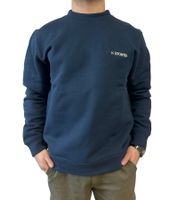 STONES men's sweater modern sweatshirt made of cotton oversized shirt 400gsm with round neck and embroidered logo dark blue