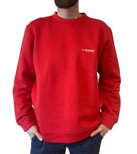 STONES Men's Sweater Cotton Sweater Round Neck Sweater Oversized Sweater 400gsm Sweatshirt Red STONES Men's Sweater Cotton Sweater Round Neck Sweater Oversized Sweater 400gsm Sweatshirt Red