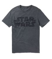 T-shirt homme RE:COVERED X STAR WARS imprimé avec imprimé Skywalker Saga/R2D2 ou L'Empire contre-attaque T-shirt en coton à manches courtes Gris foncé