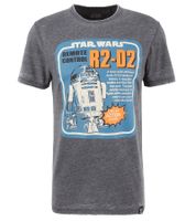 T-shirt homme RE:COVERED X STAR WARS imprimé avec imprimé Skywalker Saga/R2D2 ou L'Empire contre-attaque T-shirt en coton à manches courtes Gris foncé