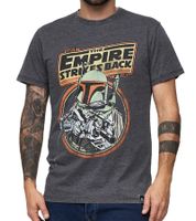T-shirt homme RE:COVERED X STAR WARS imprimé avec imprimé Skywalker Saga/R2D2 ou L'Empire contre-attaque T-shirt en coton à manches courtes Gris foncé