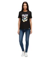 RE:COVERED X Disney Women's Sustainable T-Shirt with Mickey Mouse Print in Pastel Colors. Cotton T-Shirt, Crew Neck, RCDIF207, White or Black