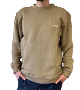 STONES men's sweater 400gsm round neck in oversized cut and made of cotton light brown STONES men's sweater 400gsm round neck in oversized cut and made of cotton light brown