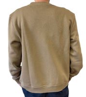 Pull homme STONES 400g/m² col rond coupe oversize en coton marron clair