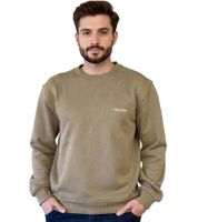 Pull homme STONES 400g/m² col rond coupe oversize en coton marron clair