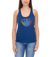 ROCKUPY Women's Tank Top with Skull Print, Cotton Summer Shirt, 218006, Dark Blue