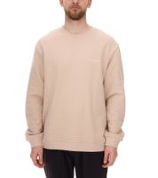 Pull oversize homme STONES, sweat-shirt moderne à col rond en coton 400 g/m² avec broderie logo, beige