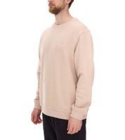 Pull oversize homme STONES, sweat-shirt moderne à col rond en coton 400 g/m² avec broderie logo, beige