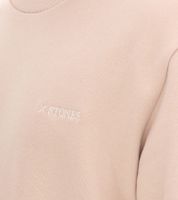 Pull oversize homme STONES, sweat-shirt moderne à col rond en coton 400 g/m² avec broderie logo, beige