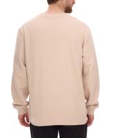 Pull oversize homme STONES, sweat-shirt moderne à col rond en coton 400 g/m² avec broderie logo, beige