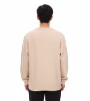 Pull oversize homme STONES, sweat-shirt moderne à col rond en coton 400 g/m² avec broderie logo, beige