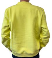 Pull homme STONES en coton, col rond, coupe ample, 400 g/m², jaune vif
