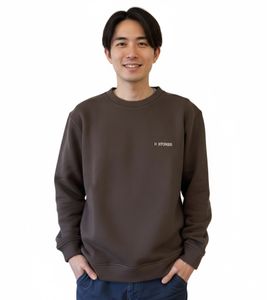 STONES Men's Sweater Cotton Sweater Round Neck Oversized Cut Sweatshirt 400gsm Dark Brown STONES Men's Sweater Cotton Sweater Round Neck Oversized Cut Sweatshirt 400gsm Dark Brown