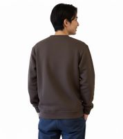 Pull homme STONES en coton, col rond, coupe oversize, 400 g/m², marron foncé