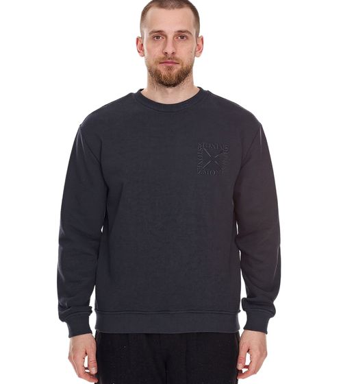 Maglione basic da uomo STONES, maglione moderno in cotone, maglia a maniche lunghe, 400 g/m², grigio scuro