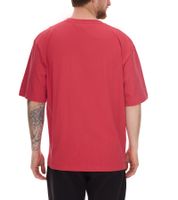 STONES Herren T-Shirt schlichtes Baumwoll-Shirt mit Rundhals und Stick-Logo Kurzarm-Shirt 240gsm Oversized Rot, Schwarz, Beige oder Hellbraun
