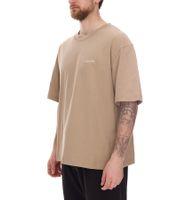 STONES Herren T-Shirt schlichtes Baumwoll-Shirt mit Rundhals und Stick-Logo Kurzarm-Shirt 240gsm Oversized Rot, Schwarz, Beige oder Hellbraun