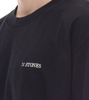 STONES Herren T-Shirt schlichtes Baumwoll-Shirt mit Rundhals und Stick-Logo Kurzarm-Shirt 240gsm Oversized Rot, Schwarz, Beige oder Hellbraun