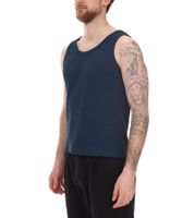 Débardeur homme STONES, chemise moderne en coton, haut col rond, chemise musclée avec structure en maille côtelée, maillot de corps, bleu foncé