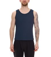 Débardeur homme STONES, chemise moderne en coton, haut col rond, chemise musclée avec structure en maille côtelée, maillot de corps, bleu foncé