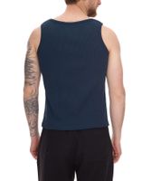 Débardeur homme STONES, chemise moderne en coton, haut col rond, chemise musclée avec structure en maille côtelée, maillot de corps, bleu foncé