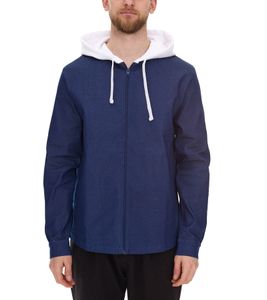 Veste en jean pour homme ROCKUPY avec teneur en coton, veste de transition à capuche RPM20_040201, bleu foncé