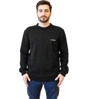 STONES Herren Sweatshirt mit Logo-Stickerei Basic-Pullover moderner Baumwoll-Sweater 400gsm Langarm-Shirt Schwarz